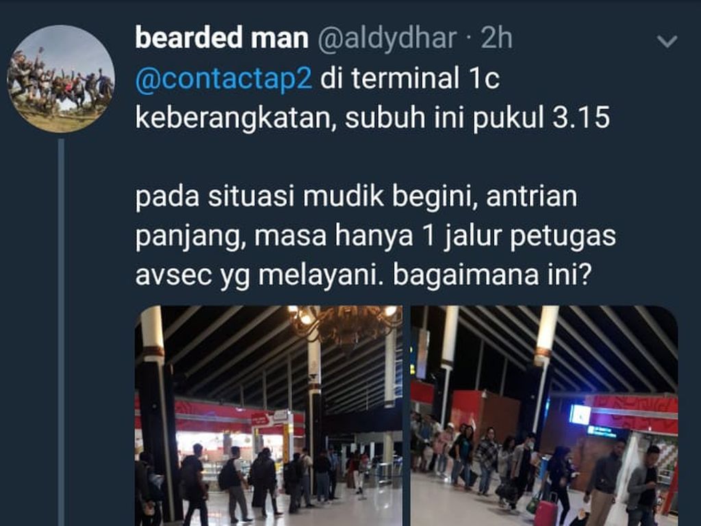 Netizen Tanya soal Mudik Berbalas Bodo, Ini Penjelasan AP II Netizen Tanya soal Mudik Berbalas Bodo, Ini Penjelasan AP II