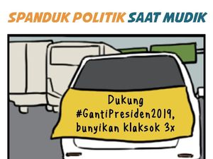 Adu Spanduk Politik Saat Mudik