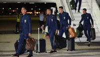 Timnas Brasil mendarat di bandara internastional Sochi pada Minggu (10/6/2018) malam waktu setempat. Brasil memang akan bermarkas di kota Sochi untuk Piala Dunia 2018 ini. (Foto: Yevgeny Reutov/REUTERS)