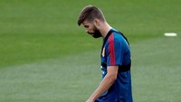 Gerard Pique. Satu lagi pemain Spanyol yang masuk dalam daftar paling populer dibahas di Twitter. Bek Barcelona ini sering jadi topik bahasan dengan me-mention akunnya, @3gerardpique. (Foto: Juan Medina/Reuters)
