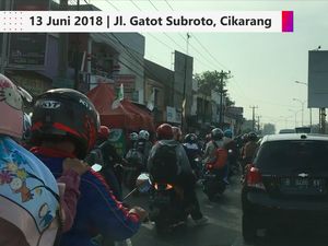 Video Kepadatan Jalan Gatot Subroto Cikarang Pagi Ini