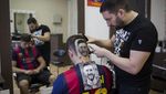 Tato Rambut Berwajah Messi Kreasi Tukang Cukur Serbia
