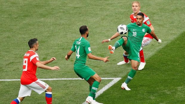 Arab Saudi menjadi tim yang paling banyak dibobol pada matchday pertama Piala Dunia 2018.
