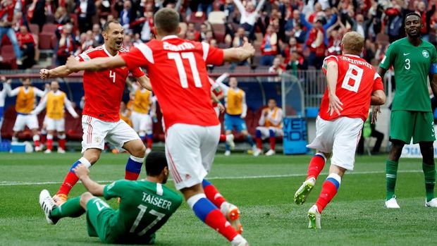 Rusia menuai kemenangan besar ketika berhadapan dengan Arab Saudi.