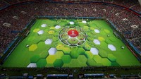Pesta sepakbola terakbar akhirnya resmi digelar. Piala Dunia 2018 dimulai di Stadion Luzhniki, Moskow, Kamis (14/6/2018) malam WIB. (Foto: Carl Recine/Reuters)