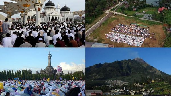Potret Salat Id di Penjuru Nusantara: Lereng Merapi Hingga Maninjau