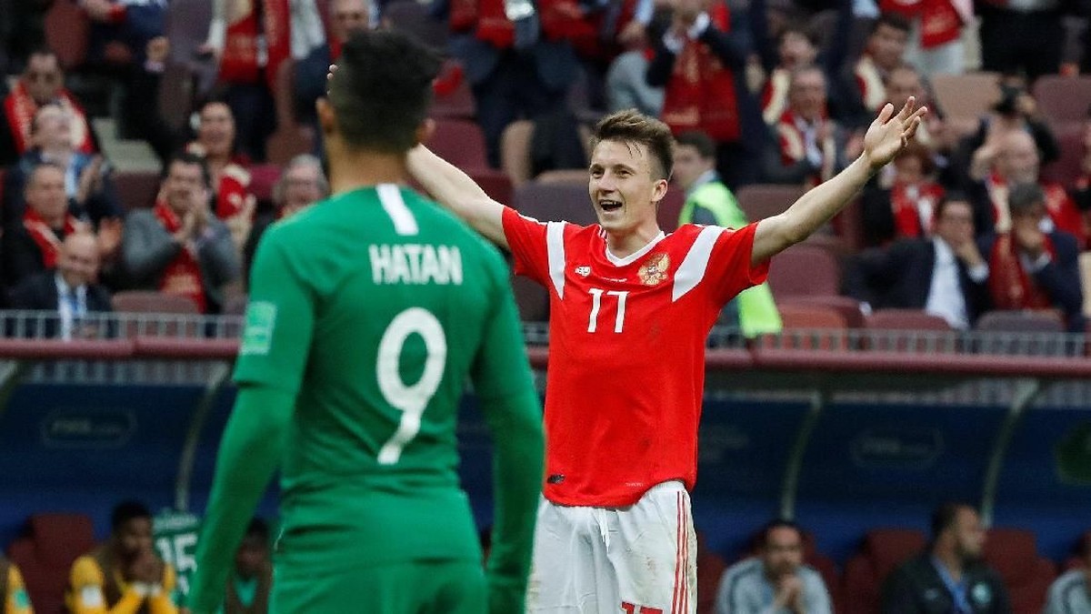 Pemain timnas Rusia, Aleksandr Golovin. (Foto: Grigory Dukor/Reuters)