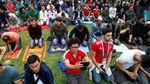 Ketika Pendukung Timnas Maroko Salat Id di Saint Petersburg