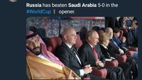 Bicara soal minyak, ada lelucon jika skor kekalahan 0-5 yang ditelan Arab Saudi menjadi tolak ukur mereka untuk menetapkan harga minyak yang akan dijual ke Rusia. (Foto: Twitter @NadiaShah24)
