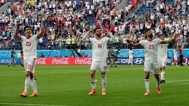 Timnas Iran meraih kemenangan atas Maroko di laga pertama Piala Dunia 2018.