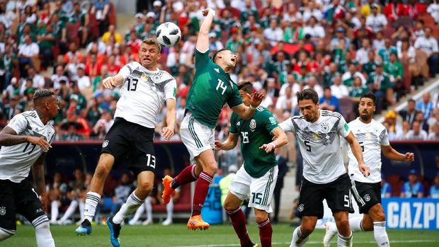 Jerman mengikuti ritme permainan Meksiko di babak pertama.