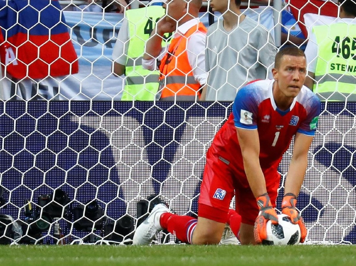 Kiper Islandia, Hannes Halldorsson. (Foto: Kai Pfaffenbach/Reuters)