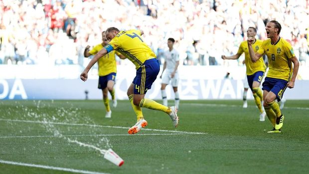 Andreas Granqvist mencetak gol kemenangan Swedia atas Korea Selatan.