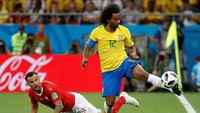 Marcelo. Posisi bek kiri kembali dipercayakan kepada Marcelo setela sebelumnya posisi kiri belakang Brasil sempat ditempati oleh Filipe Luis. (Foto: Damir Sagolj/Reuters)