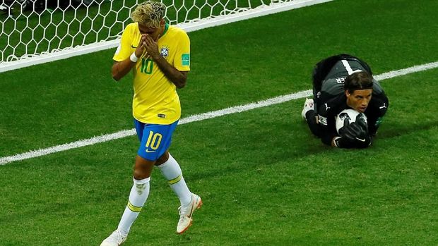 Neymar gagal membawa Brasil menang di laga perdana Piala Dunia 2018.