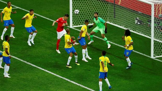 Brasil hanya meraih satu poin di laga lawan Swiss.