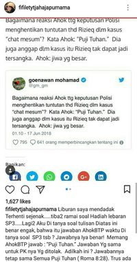 Adik Ungkap Respons Ahok Soal SP3 Habib Rizieq