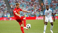 Ialah Dries Mertens, yang menjadi pemecah kebuntuan Belgia. Dengan tendangan voli, dia menjebol gawang Panama saat babak kedua baru berjalan dua menit. (Foto: Francois Lenoir/Reuters)