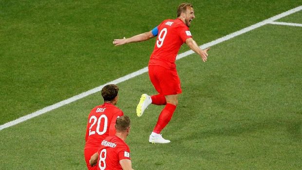 Harry Kane mencetak dua gol ke gawang Tunisia.