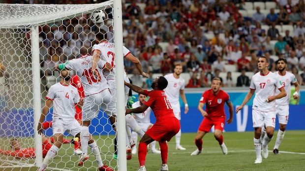Timnas Inggris sempat mendapatkan perlawanan sengit dari Tunisia.