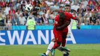 Romelu Lukaku membukukan gol pada menit ke-69. Gol itu merupakan kreasi De Bruyne, umpan sukses kedua pemain nomor punggung  tujuh itu ke Lukaku. (Foto: Marcos Brindicci/Reuters)
