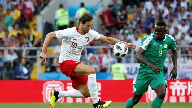 Grzegorz Krychowiak sudah mencetak satu gol di Piala Dunia 2018.