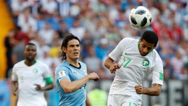 Edinson Cavani belum mencetak gol di Piala Dunia 2018.