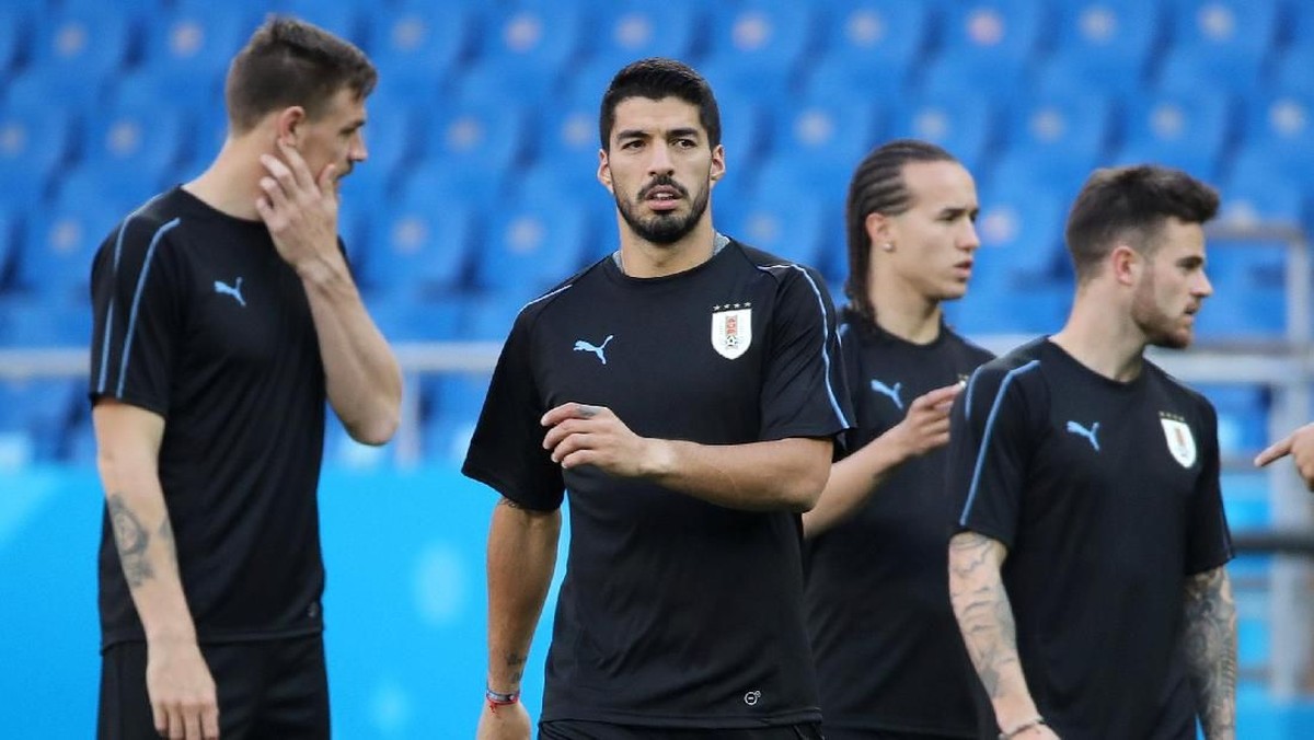 Timnas Uruguay berada di atas angin saat harus berhadapan dengan Arab Saudi di pertandingan kedua fase grup Piala Dunia 2018 (REUTERS/Marko Djurica)