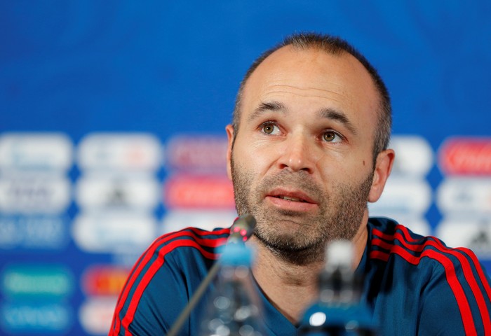 Soccer Football - World Cup - Spain Press Conference - Kazan Arena, Kazan, Russia - June 19, 2018   Spains Andres Iniesta during the press conference   REUTERS/John Sibley