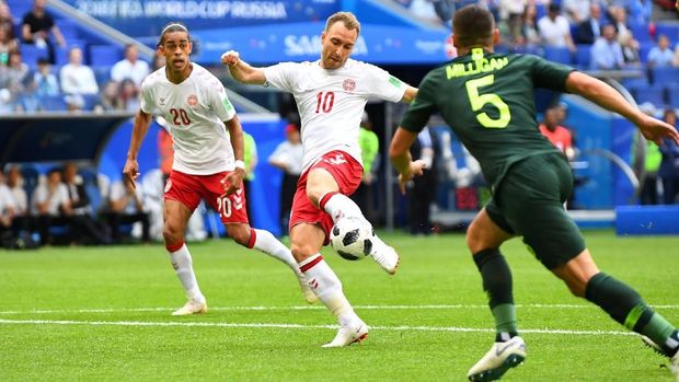 Laga Denmark vs Australia diprediksi akan sengit hingga akhir babak kedua. 