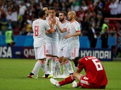 Tidak ada gol tambahan tercipta hingga akhir laga. Spanyol menang 1-0 atas Iran di laga kedua Grup B Piala Dunia 2018. (Foto: Jorge Silva/Reuters)