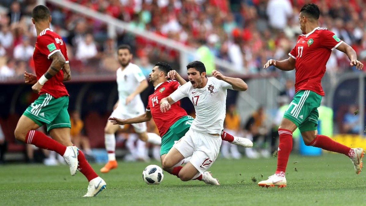 Portugal dibuat kesulitan oleh Maroko kendati bisa menang 1-0 di laga kedua Grup B Piala Dunia 2018. (Foto: Michael Steele/Getty Images)