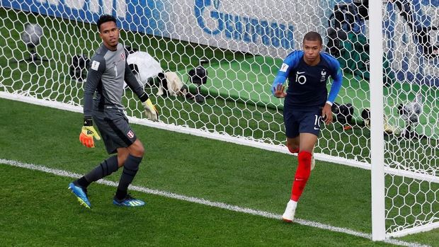 Kylian Mbappe cetak gol semata wayang ke gawang Peru.