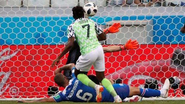 Ahmed Musa pernah mencetak gol ke gawang Argentina di Piala Dunia 2014.