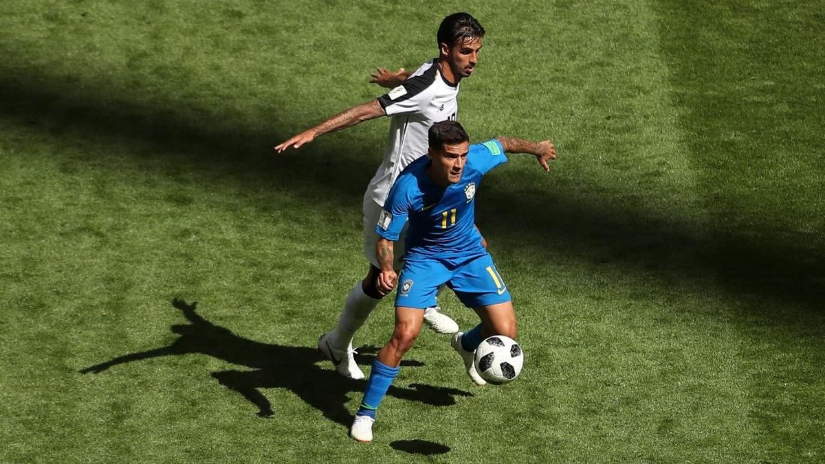 Pemain timnas Brasil, Philippe Coutimho. (Foto: Lee Smith/Reuters)