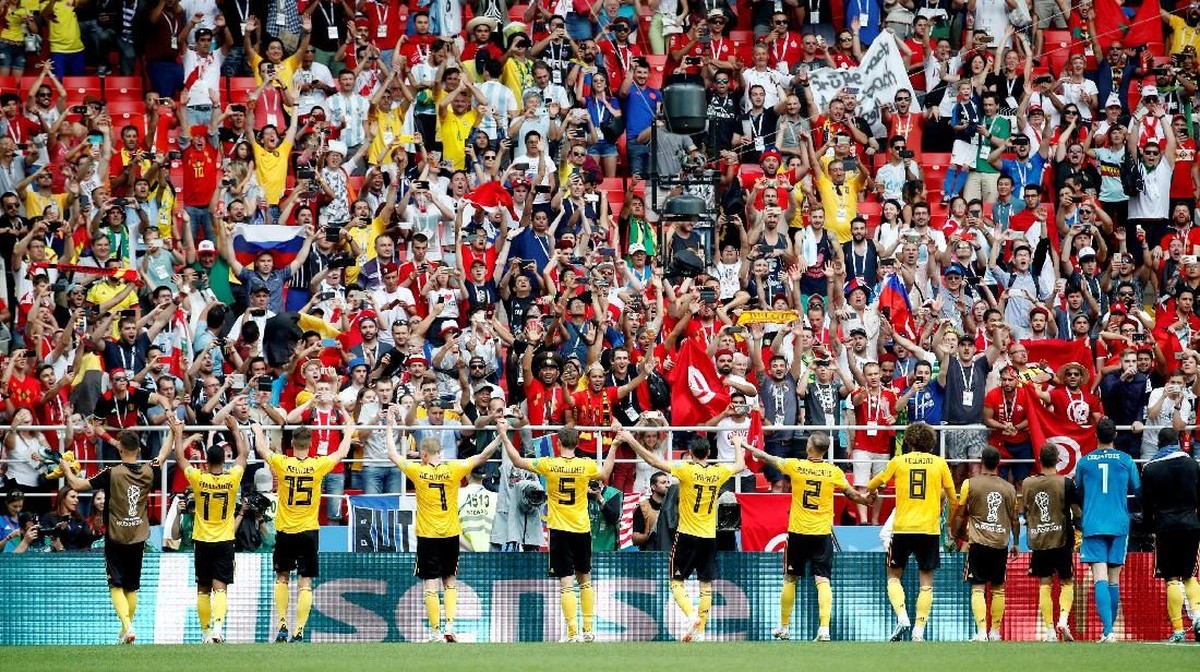 Belgia menggasak Tunisia 5-2 di laga kedua Grup G. (Foto: Christian Hartmann/Reuters)