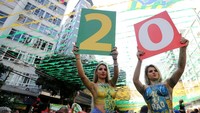 Pertandingan Brasil kontra Kosta Rika di Saint Petersburg Stadium, Saint Petersburg, Jumat (22/6/2018) berbuah manis bagi Brasil dan pendukungnya. Sergio Moraes/Reuters.