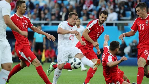 Xherdan Shaqiri menjadi andalan timnas Swiss di Piala Dunia 2018.