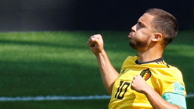 Eden Hazard jadi roh permainan timnas Belgia.