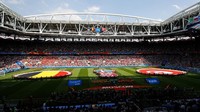 Pertandingan Belgia melawan Tunisia digelar di Spartak Stadium, Sabtu (23/6/2018). Reuters/Kai Pfaffenbach.