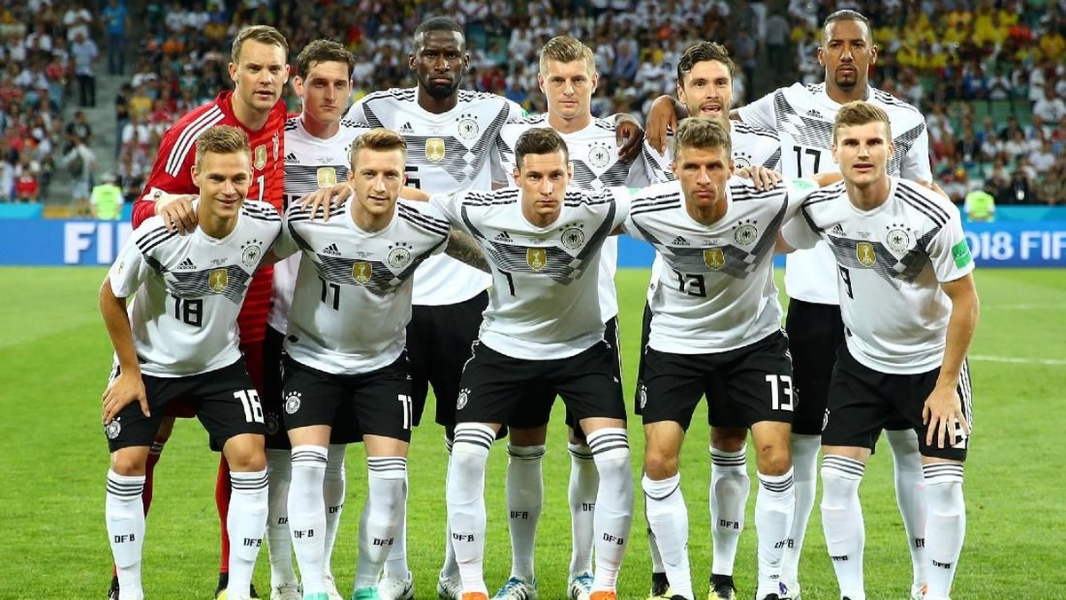 Jerman punya peluang lolos ke babak 16 besar Piala Dunia 2018 melalui hitung-hitungan rumit di Grup F (Michael Dalder/Reuters)