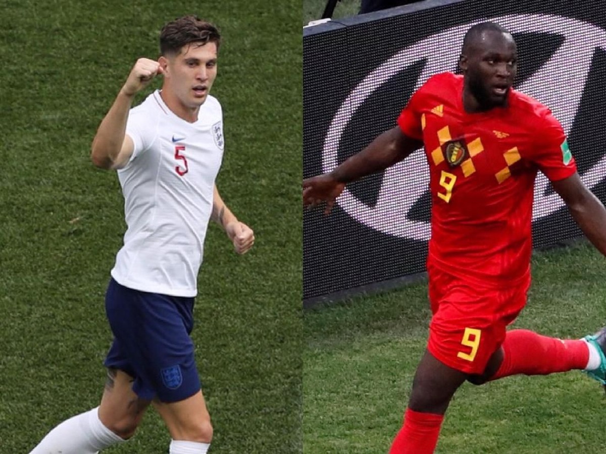 Dua bintang Premier League, John Stones dan Romelu Lukaku, yang berlaga di semifinal Piala Dunia 2018 (Foto: Getty Images)