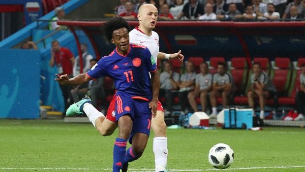 Kolombia sukses menghajar Polandia 3-0 di laga kedua Grup H. (