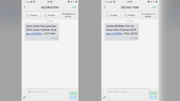 Warga Surabaya Terima SMS 'Amien Rais Presiden 2019'