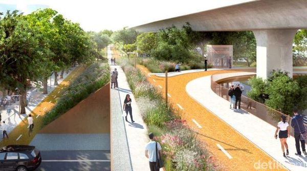 Jalur Kereta Layang Nganggur Disulap Jadi Taman Raksasa