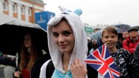 Mereka berpesta di Saint Petersburg Fan Fest. REUTERS/Henry Romero.