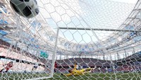 Panama berhasil membuat gol satu pada laga ini. Itu menjadi gol hiburan sekaligus yang perdana mereka buat di ajang Piala Dunia (REUTERS/Carlos Barria)