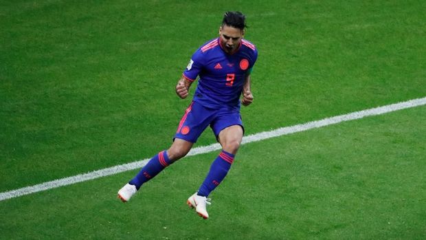 Radamel Falcao menyumbang gol kedua untuk Kolombia.