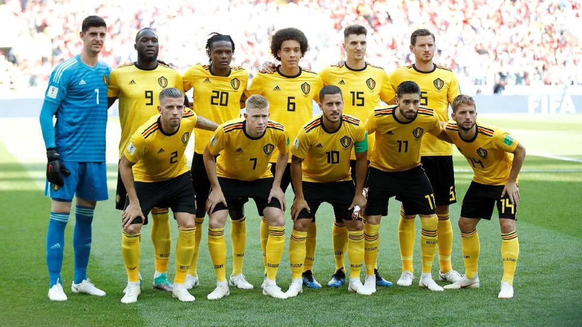 Starting XI Belgia pada laga melawan Tunisia di Piala Dunia 2018 (Foto: Carl Recine/Reuters)