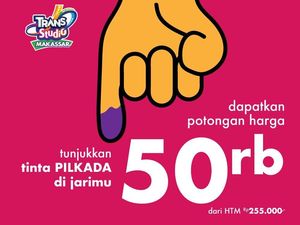 Tunjukkan Tinta Pilkada, Trans Studio Makassar Beri Diskon Spesial